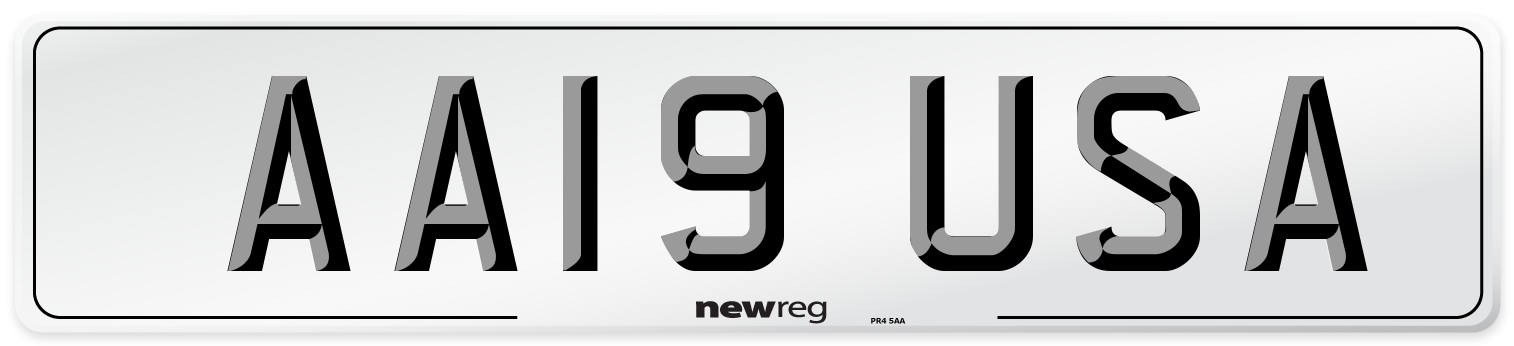 AA19 USA Number Plate from New Reg